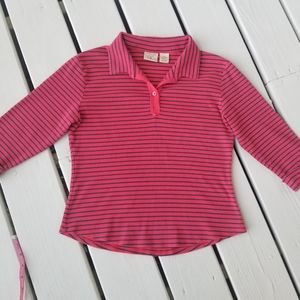 PM red top with navy stripes